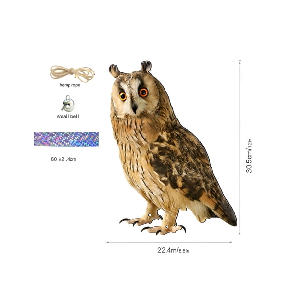 ZULAR Scarecrow Owl Bird Scarer Head Sound Realistic Fake 2D Repellent Not Scarecrow Decor Garden Control Protection Owl