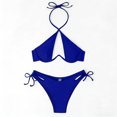 thumbnail image 5 of Swimsuits for Women 2 Piece Halter Cutout Criss Cross String Drawstring Bikini Sets, 5 of 7