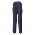 thumbnail image 6 of Dwellite Womens Dress Pants Business Casual Wide Leg Office Work Pants Stretchy Straight High Waisted Trousers Dark Blue L, 6 of 6