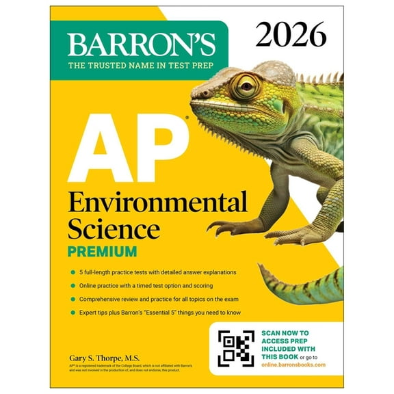 Barron's AP Prep AP Environmental Science Premium, 2026: Prep Book with 5 Practice Tests Comprehensive Review Online Practice, (Paperback)