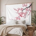 thumbnail image 3 of Pink Flower Large Tapestry for Bedroom Wall Hanging Tapestry, Spring Summer Botanical Floral Branches Ceiling Backdrop Tapestries Poster Blanket Wall Decor for Teens Room Living Room Dorm 86" x 104", 3 of 8