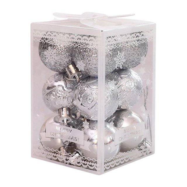 12 Uds. de colgantes de de Navidad mate, decoraciones para fiestas, adornos navideños colgantes decorativos, bolas para compromiso, restaurante, Argén Sunnimix colgante bola