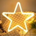 thumbnail image 1 of Letreros de luz de neón de estrella, letreros de pared de neón blanco cálido, decoración artística para el hogar y los niños, 1 of 5