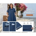 thumbnail image 2 of Agnes Orinda Women's Plus Size Denim Dresses Button Down Lapel Short Sleeve Midi Summer Casual Denim Jean Shirt Dress with Pockets 2X Blue, 2 of 8