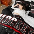 thumbnail image 4 of Castle Fairy Kids Teens Ice Hockey Bedding Comforter Set 7 Pieces,Ball Gamer Full Bedding Set Lightweight,Sport Theme Fitted Sheet Flat Sheet,Super Cozy Room Decor,Reversible, 4 of 8