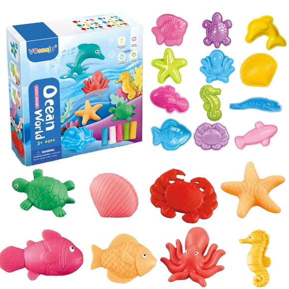 DEBGFS Dough Toys Sets Animal Dinosaur Ocean World Fun Dough Kit Creations Tools for Kid Dough Play Toys Preschool Art Toys for Toddler Girls Boys Christmas Birthday Gifts,oceanworld