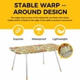 thumbnail image 4 of Gray Green Boho Floral Table Cloths for 8 Foot Rectangle Tables, Vintage Abstract Art Ethnic Flowers Patio Waterproof Elastic Fitted Tablecloths, Washable Rectangular Table Cover for Camping, 4 of 8