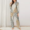 thumbnail image 3 of Wukai Geometric Print Women's Pajama Set - Soft Long Sleeve Sleepwear for Comfort and Style-X-Large, 3 of 9