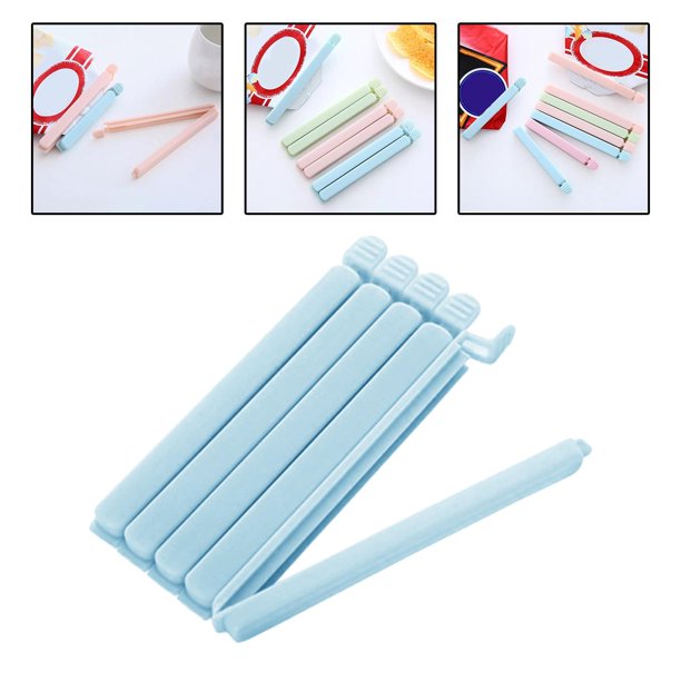 5 piezas Clips de sellado de alimentos Bolsas de almacenamiento de cocina Herramientas de cocina de mantenimiento fresco PP Abrazadera de sellador Azul Macarena clips de sellado