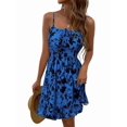 thumbnail image 5 of Women's Sleeveless Boho Spaghetti Strap Sundress High Waist Dress for Beach Vacation Blue XXL, 5 of 10