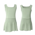 thumbnail image 7 of AHTJRT Girls Sleeveless Tennis Dress Dance Ballet Leotards Square Neck Dress Summer Spring School Active Sports Outfits Mint Green 12-13 Years, 7 of 7