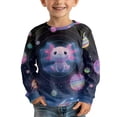 thumbnail image 3 of FUIALDOLG Galaxy Axolotl Girls Basic Long Sleeve Shirts 9-10 Years 2 Pack Crew Neck Top Kids Layering Tees Casual Soft Pullover T-Shirts, 3 of 6