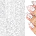 thumbnail image 1 of Láminas de transferencia para uñas SmallCat, 10 hojas, encaje blanco, 1 of 7