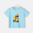 thumbnail image 3 of Camiseta de verano 100 % algodón para adolescentes, camisetas para niños con estampado sencillo de Minions de dibujos animados, camisetas de cuello redondo para bebés, ropa de manga corta para niños y, 3 of 4