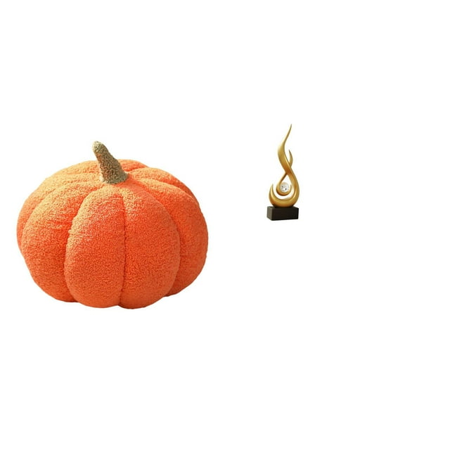 Almohadas de calabaza de Halloween,Almohadas de calabaza de Halloween Decoración del hogar Suave,Cojines de calabaza para Halloween,peluches,sofá,Escultura abstracta de fuego,Estatua de arte