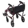 thumbnail image 2 of Drive Medical Fly Lite Aluminum 19 In Wide Seat Transport Wheelchair, Red, 2 of 6