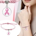 thumbnail image 2 of Ankle Bracelets For Women Pink Ribbon Diamond Knot Bracelet Cancer Awareness Handmade Bracelet For Women Gifts For Women Inspirational Gifts For Women Pink, 2 of 5