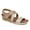 Gold, variant on Open toe Criss Cross slingback wedge with metallic straps, PANAMA WHITE 9