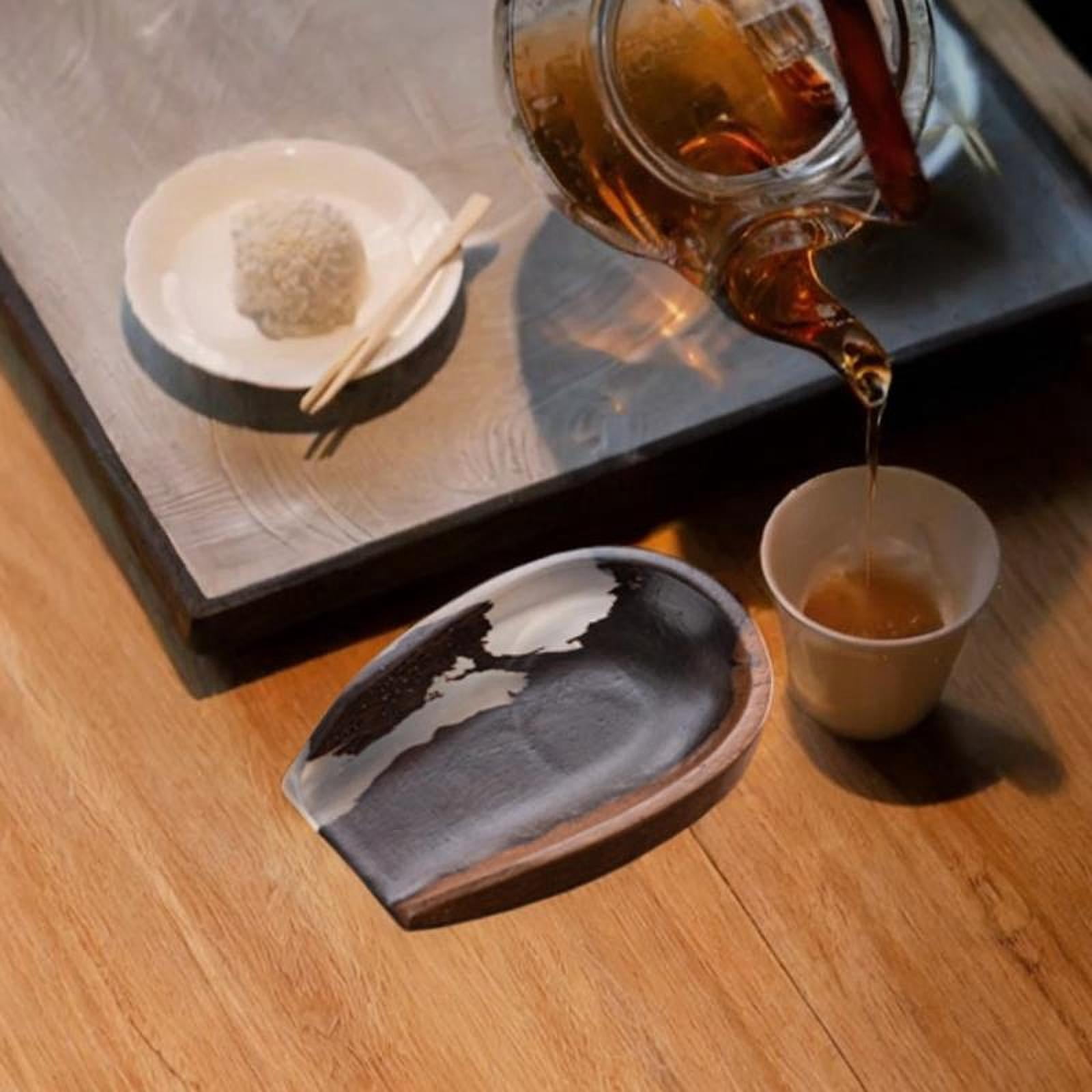 CarpNettore Coffee Bean Cup Cha He Tray Wood Resin Coffee Accessory Measuring Tray Weighing Color B