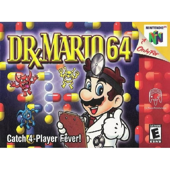 Restored Dr. Mario 64 (Nintendo 64, 2001) Puzzle Game (Refurbished)