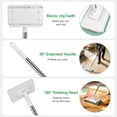 thumbnail image 3 of EEEkit Snap Grip Mini Mop with 4 Reusable Cloth Pads, Zero-Touch Small Dust Mop for Kitchen Counter, Bathroom & Tight Spaces, 39.3" Retractable Handle, 3 of 7