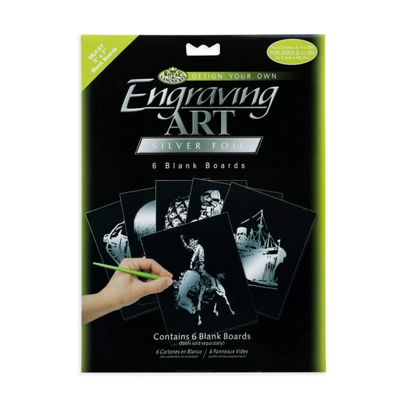 Royal & Langnickel Engraving Art™ 6pc Silver Foil Blank Boards