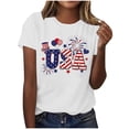 thumbnail image 2 of Mifsaly Independence Day Shirt Women Crewneck Short Sleeve Tops Summer Casual Usa Patriotic Graphic Cotton T Shirts Lightweight Breathable Daily Wear Fashion Tees XL, 2 of 6