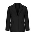 thumbnail image 6 of Ltctricy Women's Oversized Blazers Business Casual Lapel Long Sleeve Button Solid Color Suit Jackets Work Office Outwear Coats(Black,Small), 6 of 7