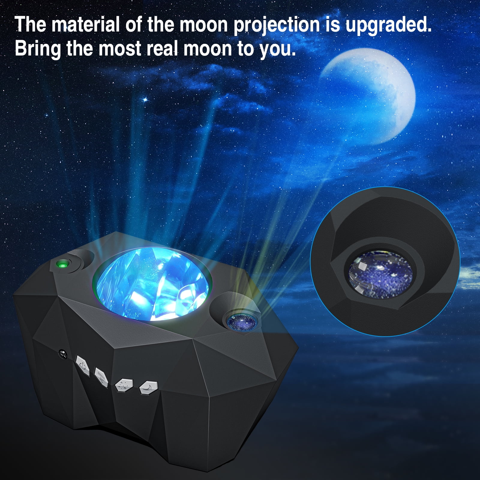 LED Starry Sky-projektor, 3 i 1 Aurora Galaxy-projektor med Whi 1e07
