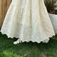 thumbnail image 4 of Busydd Women Skirt Fashion Vintage Solid Color Embroidery Maxi Skirt Casual Flowy Elastic Waist Long Skirts Free Size, 4 of 5