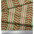 thumbnail image 2 of Soimoi Green Poly Georgette Fabric Bow & Stripe Print Fabric by Yard 52 Inch Wide, 2 of 3