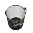 thumbnail image 3 of Fotbe Realistic Style Colorful Wolf Laundry Basket with Handles, Waterproof Large Laundry Hamper, Wash Bag for Corner Dorm, Rolling Laundry Basket with Handles-Small, 3 of 8