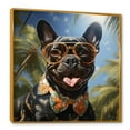thumbnail image 2 of Designart "French Bulldog in Miami III" Animals Framed Wall Art - Traditional Black Dog Hallway Framed Wall Art Decor, 2 of 6