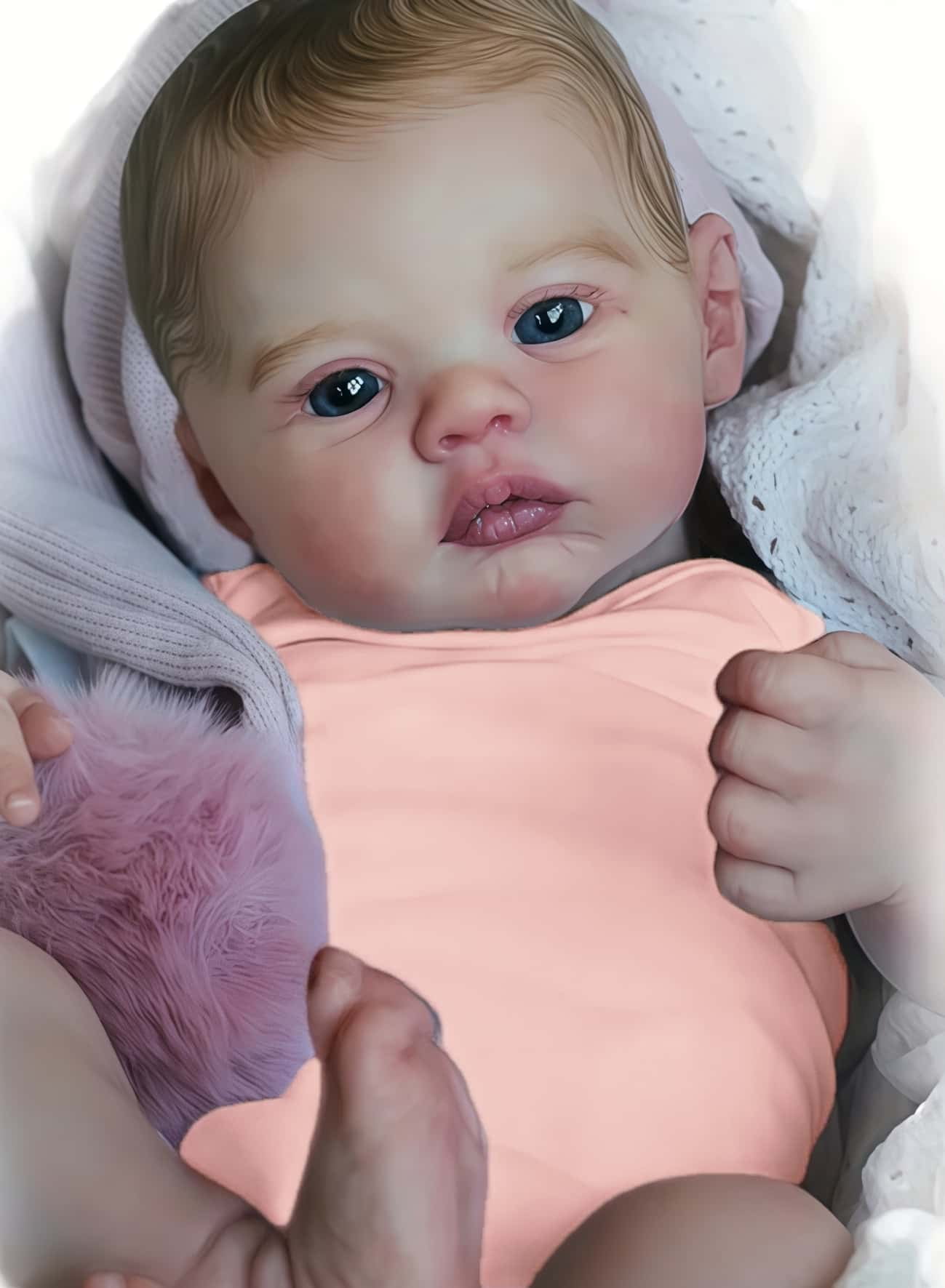 Adorable 18-Inch Reborn Baby Doll - Realistic Details, Handmade Look, Cuddly & Poseable - Perfect for Collectors & Gifts