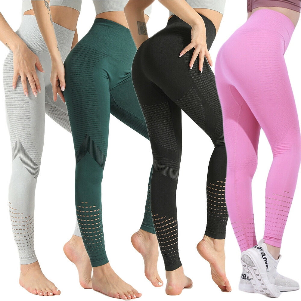 FOCUSNORM Women's Seamless High Waist Skinny Yoga Pants Home Sports