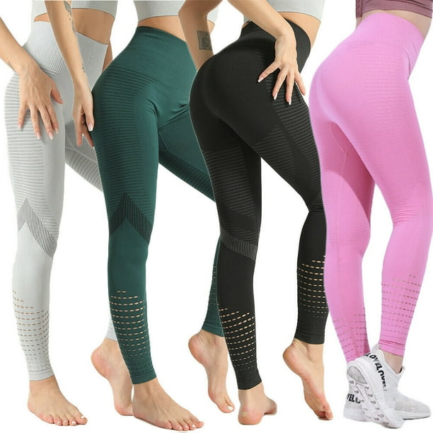FOCUSNORM - Women's Seamless High Waist Skinny Yoga Pants Home Sports ...