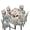 Boho Mandala Rooster Chicken, variant on Xoenoiee Beach Starfish Seashell Conch Pattern Tablecloth Chair Cover Set, Washable Table Cloth with Parsons Chair Slipcovers Protective Set of 4 for Home Restaurant Banquet (5 PCS)