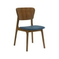 thumbnail image 2 of Kalia Wood Dining Chair in Walnut Finish with Blue Fabric - Set of 2, 2 of 6