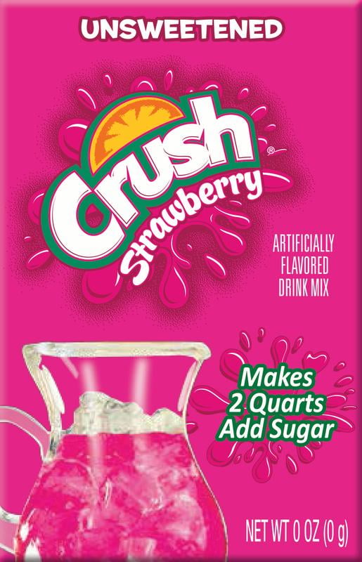 Crush Drink Mix, Strawberry, .23 Oz, 36 Packets, 3 Boxes