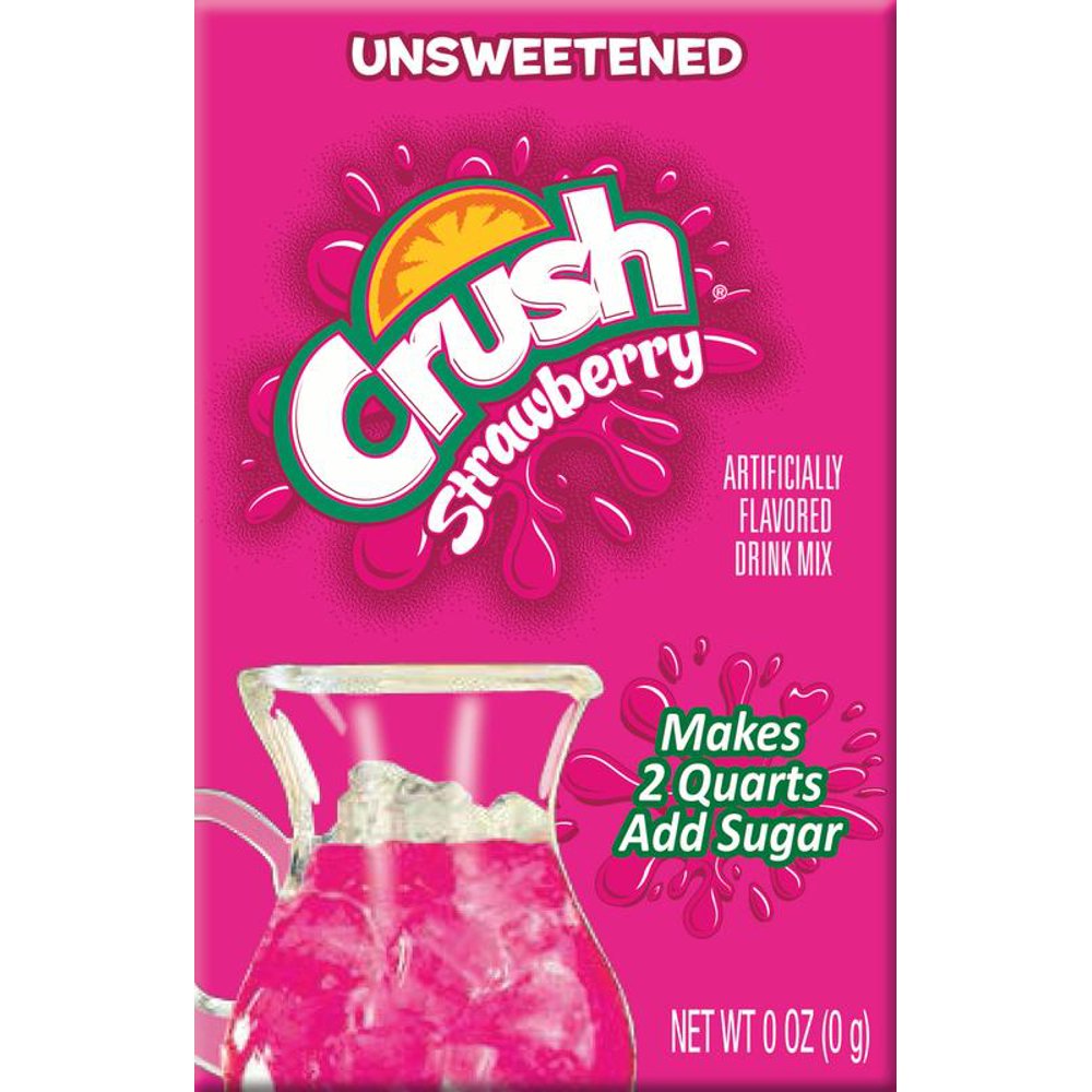 Crush Drink Mix, Strawberry, .23 Oz, 36 Packets, 3 Boxes