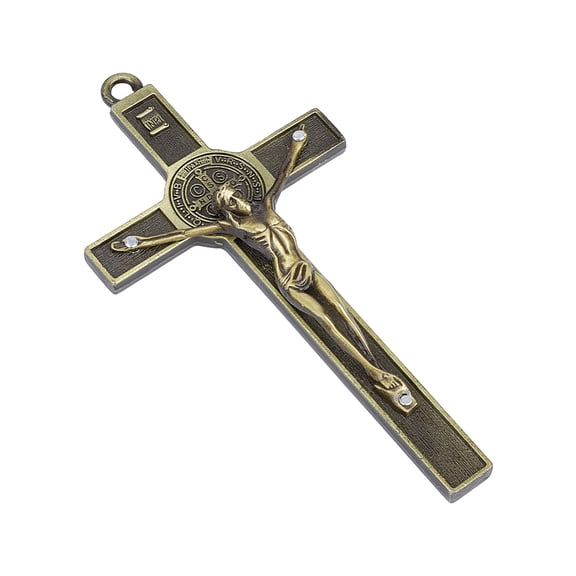 Metal Crucifix Wall Enamel Standing Crucifix Crosses with Black Enamel Wall Crosses Metal Walls Art-6.7 Inch Easter Convey Blessings Wishes
