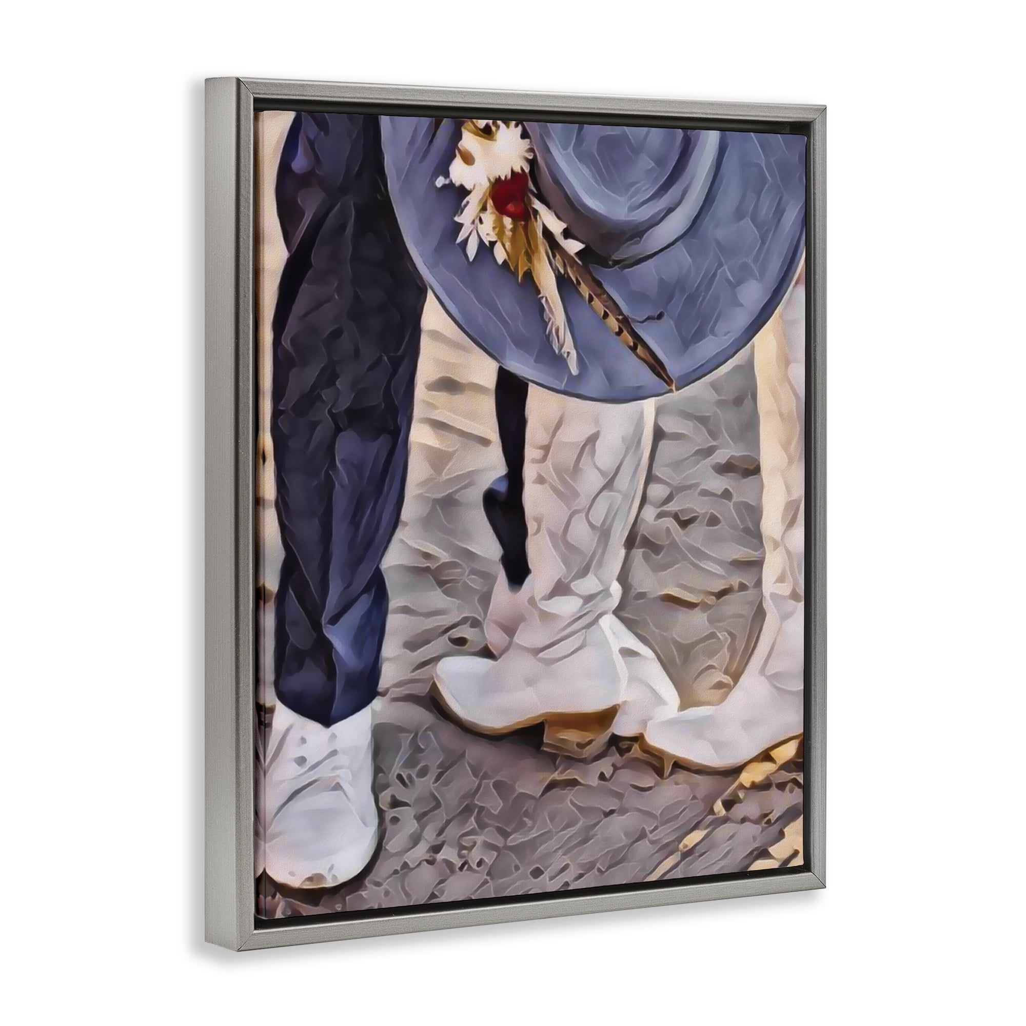 Elope In The Desert Gray Framed Floater Canvas Wall Art, design by Jesse Keith
