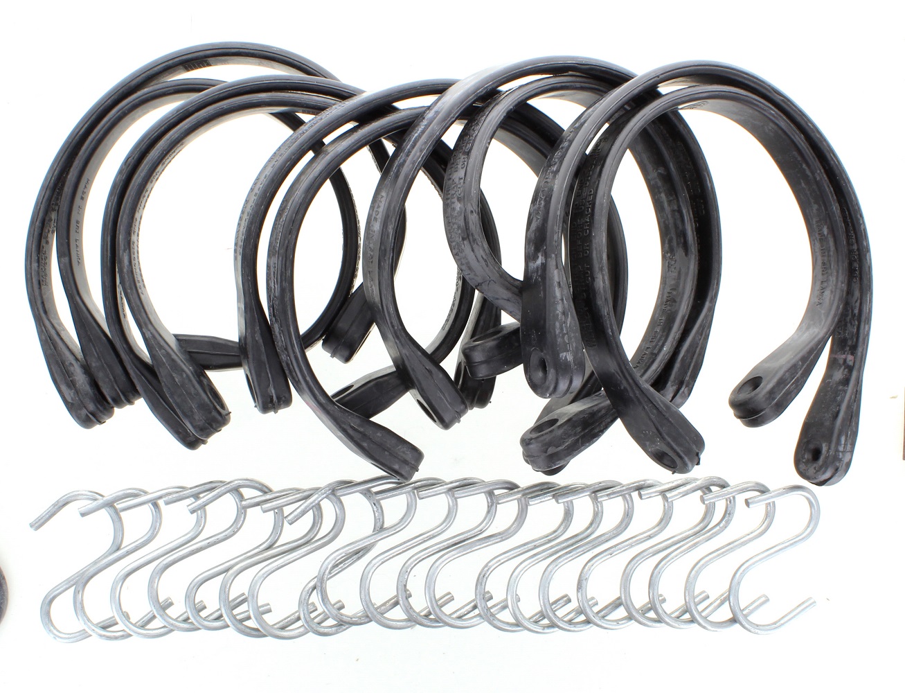 Rubber Bungee Cords 15" With S Hooks Multiple Use Tiedown Tarp Straps