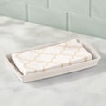 thumbnail image 2 of Bandeja organizadora de almacenamiento de plástico con diseño en M para tocador de baño, 2 of 8