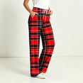 thumbnail image 7 of Women's Plaid Pajama Pants, Drawstring Casual Loose Loungewear Bottoms, Soft Sleepwear Trousers with Side Pockets S, 7 of 7