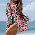 thumbnail image 5 of Fesfesfes Coverups for Women Spring Casual Turn-down Collar Long Sleeve Printed Smock Buttons With Pocket Shirt Dresses, 5 of 7