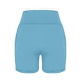 thumbnail image 6 of Women's High Waisted Biker Shorts Tummy Control Athletic Shorts with Phone Pockets Stretchy Workout Pants for Yoga Running Pilates Light Blue S, 6 of 7