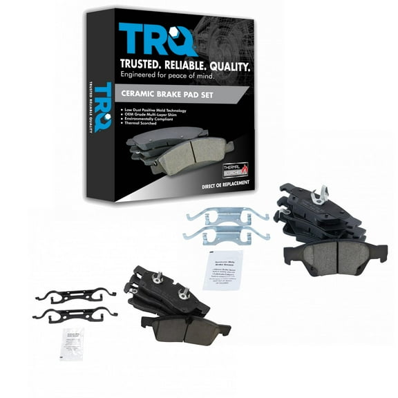 TRQ Front & Rear Premium Posi Ceramic Disc Brake Pad Set for Jeep Dodge SUV BFA13076 Fits select: 2014-2018 JEEP GRAND CHEROKEE LIMITED, 2011-2012 JEEP GRAND CHEROKEE