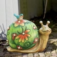 thumbnail image 3 of Garden Statue Snail Figurine - Solar Powered Resin Animal Sculpture, Indoor Outdoor Decorations, Patio Lawn Yard Art Ornaments, 3 of 6