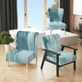thumbnail image 2 of Designart "Blue Modern Water III" Upholstered Glam Accent Chair - Arm Chair, 2 of 5